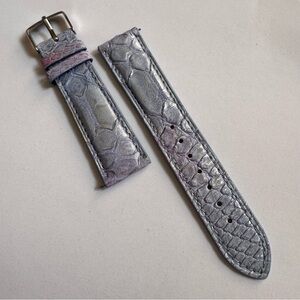 Pink Purple Blue Silver Shimmery Snake Python Skin Leather Watch Band 20mm